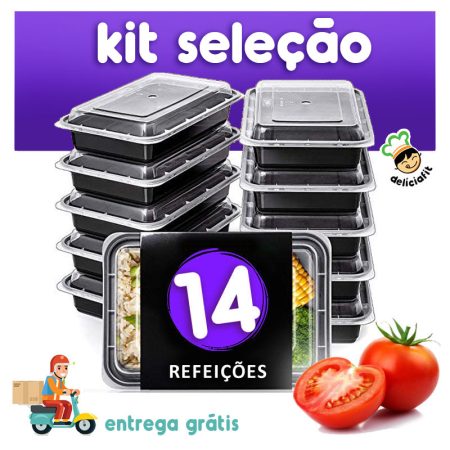 kit de marmitas selecao 14 marmitas congeladas