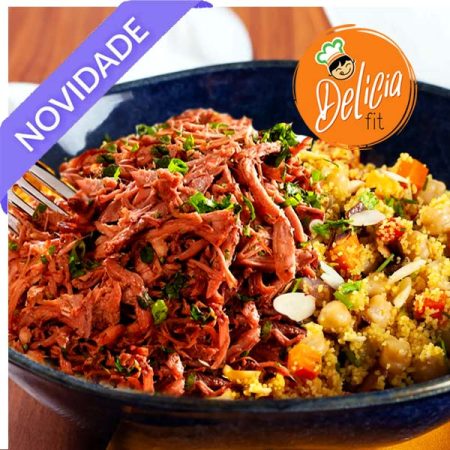 pernil desfiado cuscuz marroquino
