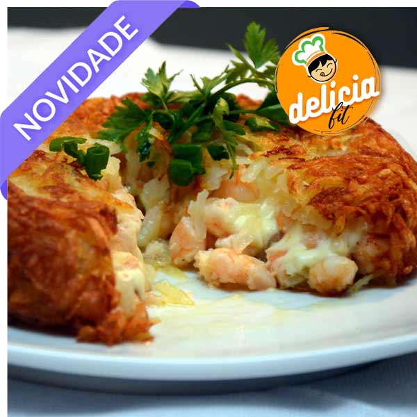 Batata Suíça Camarão c/ Requeijão ★ Premium batata suiça camarão delicia fit comida congelada