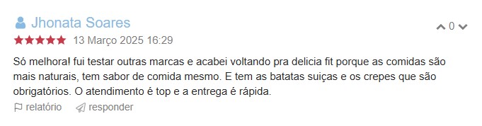 delicia fit comida congelada porto alegre depoimento de clientes