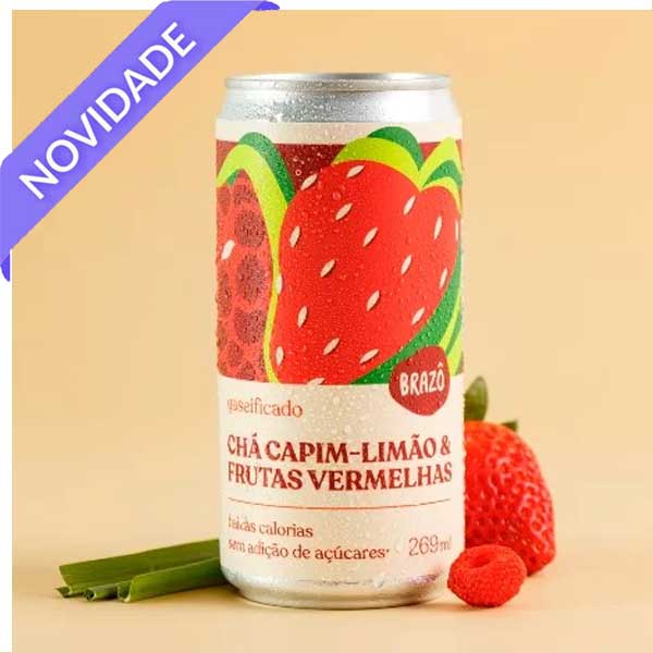 chá de capim limão com frutas vermelhas brazo delicia fit