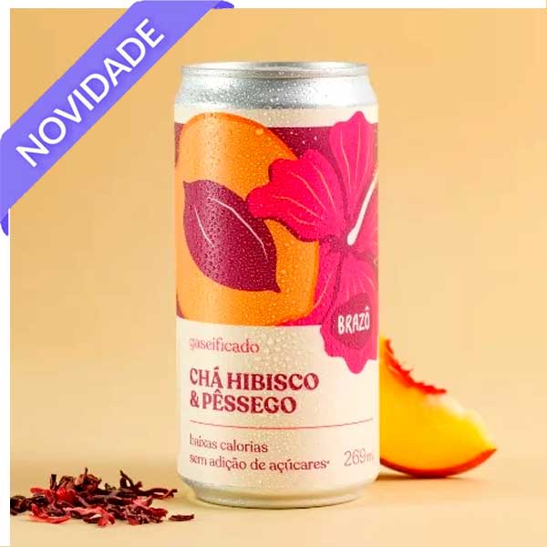 chá de hibiscus com pessego brazo delicia fit